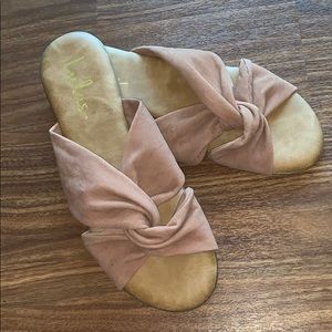 Lulu’s blush twist sandals